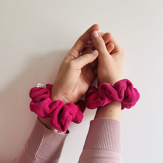gumki do włosów Opaski kosmetyczne na nadgarstki do mycia twarzy SKIN BANDS Fuksja