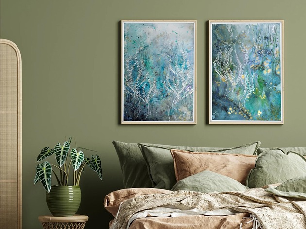 grafiki i ilustracje Zestaw dwóch prac A3. Rafa koralowa