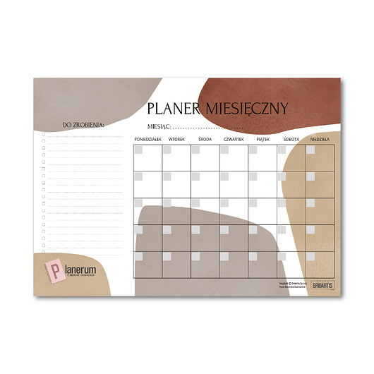 kalendarze i plannery Planer Magnetyczny Suchościeralny - A3 Terracotta - na lodówkę