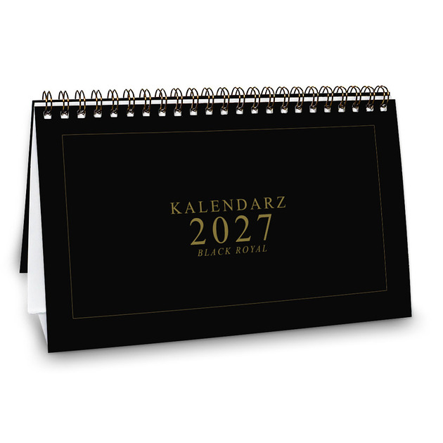 kalendarze i plannery Kalendarz 2027 biurkowy BLACK ROYAL wolnostojący