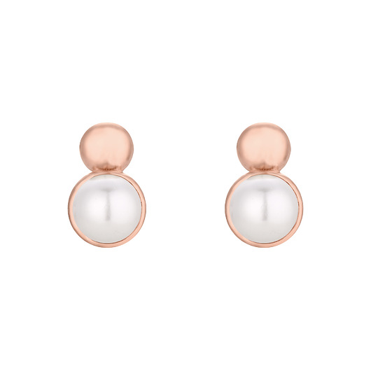 kolczyki pozłacane Kolczyki z perłami z różowego złota