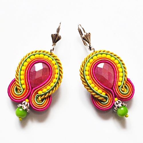 kolczyki soutache Sutaszowe kolczyki AZALEA2