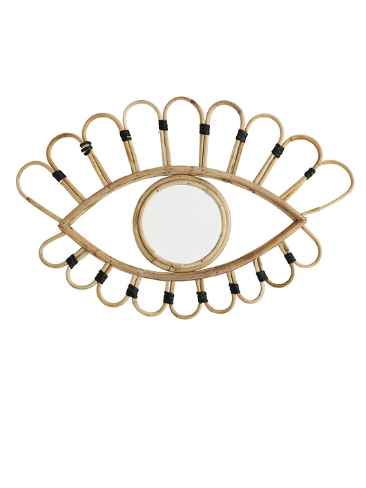 Wiszące lustro bambusowe Bamboo oko 51x33 cm Home Design