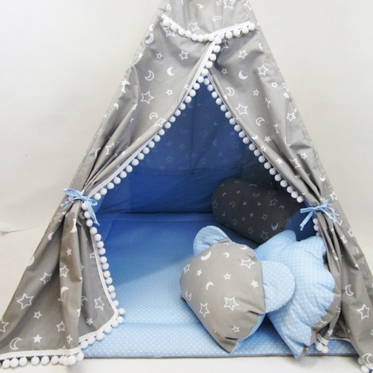 Dwustronne Tipi Szaro Niebieskie Enitka Sweet Baby Room