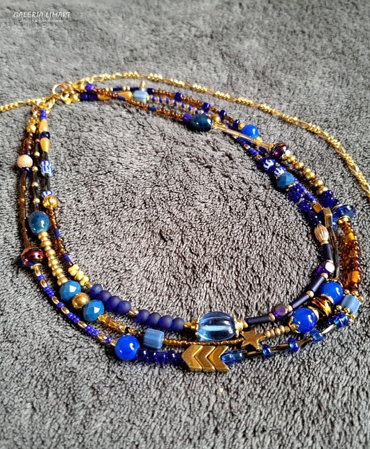 chokery W modnym kolorze naszyjnik boho z mnóstwa drobnych koralików super PREZENT