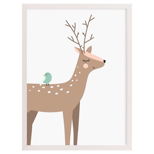 obrazy i plakaty do pokoju dziecięcego Obrazek Forest Friends deer 30x40cm