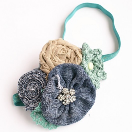 SWEET GREEN and JEANS opaska FloraArt