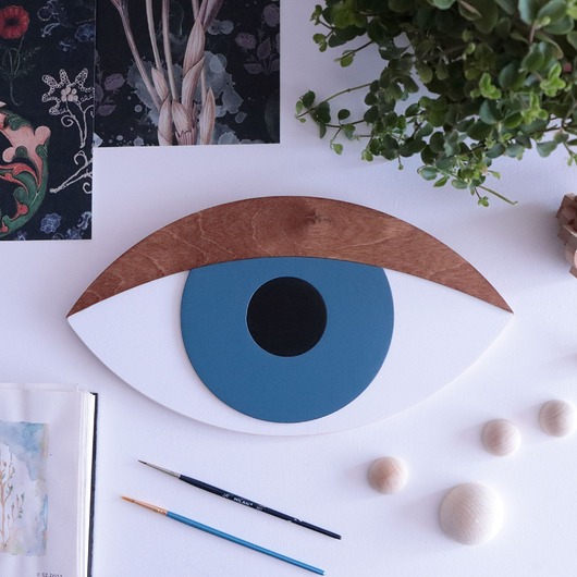 Ozdoby na ścianę Oko 3D Eureka orzechowa powieka