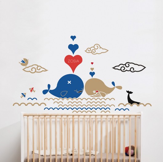 Naklejka na ścianę_ Zakochany Wieloryb XXXXXXOnly Stickers