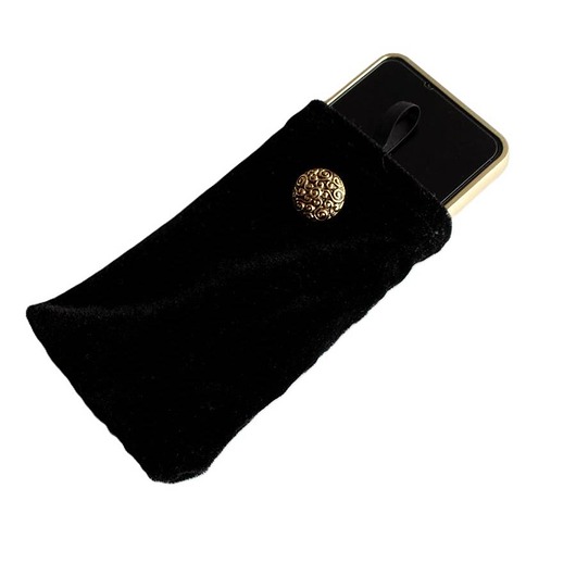 etui na telefon Luksusowe etui na telefon welurowe czarne