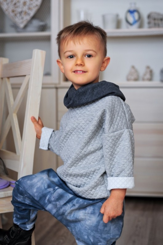 Bluza oversize pikowana z kominem Mizerki Kids