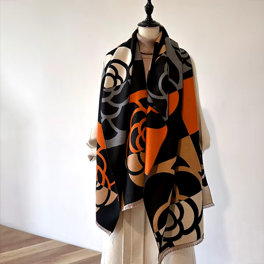 szale damskie Szalik Damski ciepły zimowy  czarny beżowy modny chusta