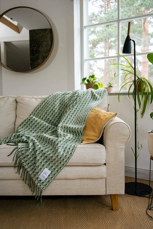 koce i narzuty AMAI w kolorze zielonym