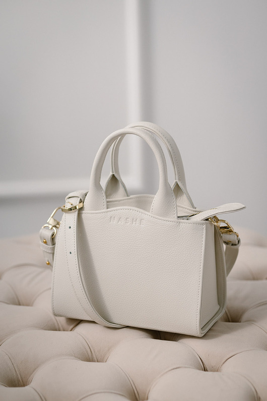 torby na ramię Torebka skórzana ecru, biała, mała torebka skórzana