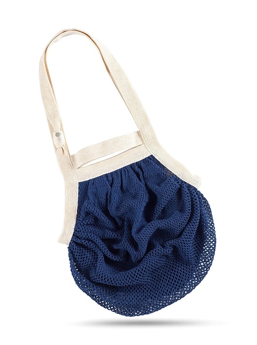 torby na zakupy Torebka siatka granatowa z drobnymi oczkami