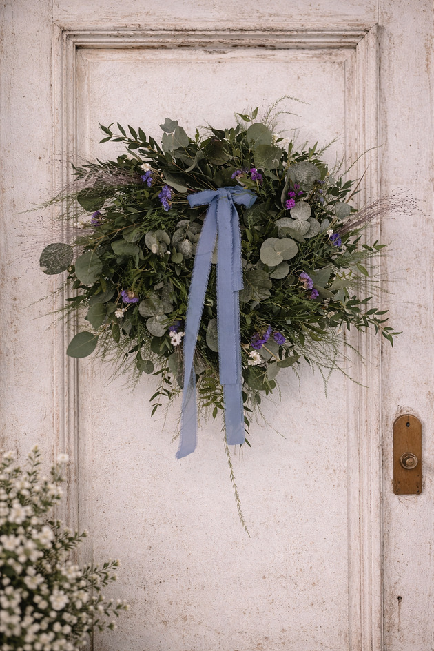 wianki Wianek wiosenny zieleń i suszki