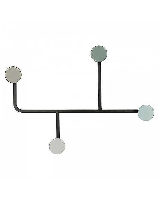Wieszak Metalowy z Drewnianymi Zawieszkami Gray MIA home