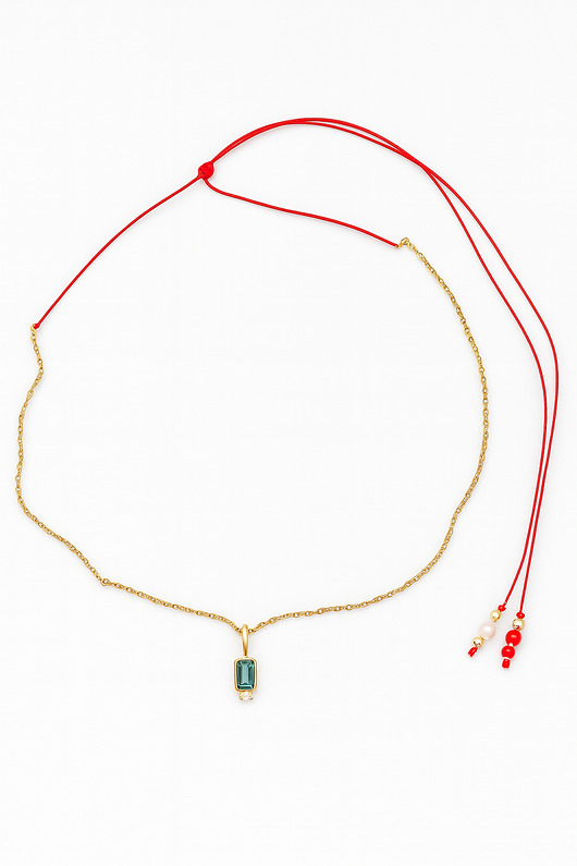 złote naszyjniki Naszyjnik czerwony sznurek z wisiorkiem