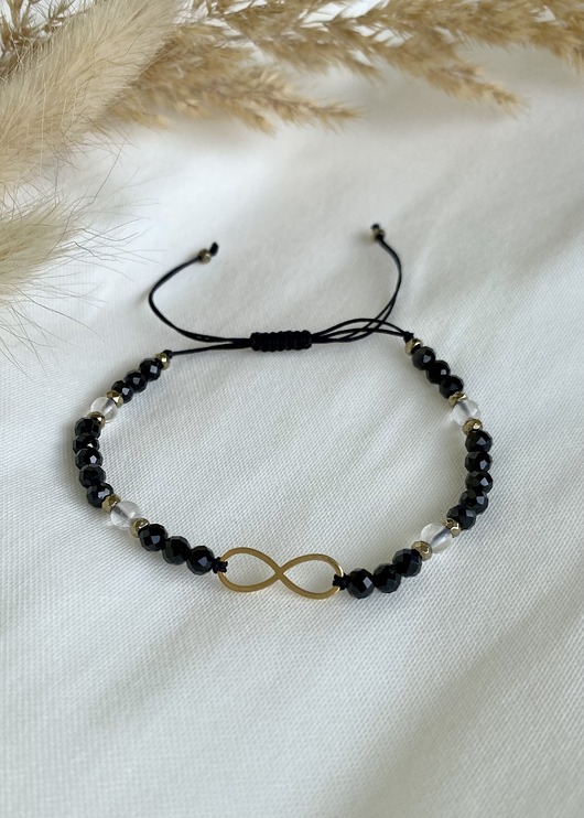 bransoletki z kamieni naturalnych Bransoletka Infinity z Turmalinem