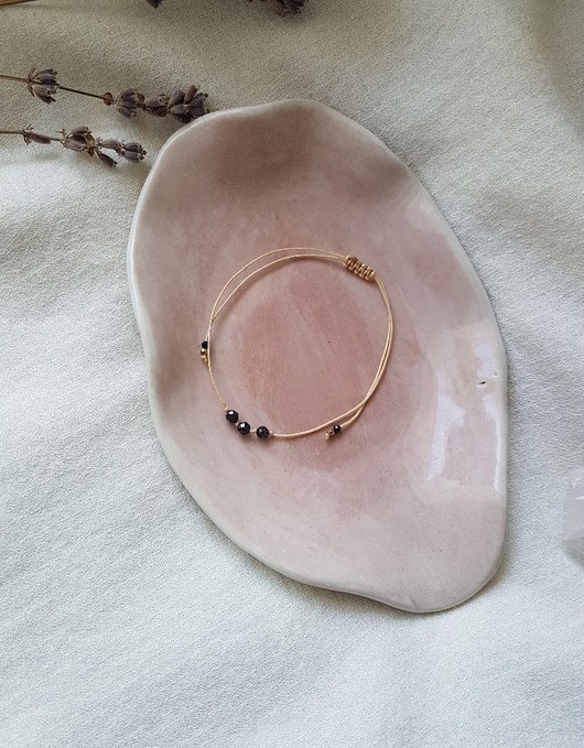 bransoletki z kamieni naturalnych Minimalistyczna bransoletka z Turmalinem  - beige