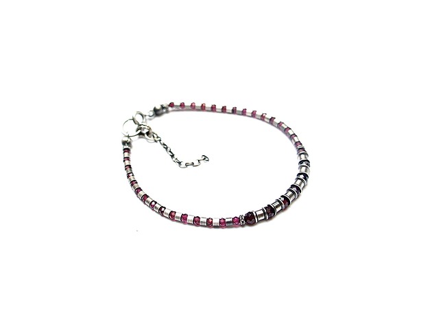 bransoletki wire wrapping Żmijka vol. 4 /garnet/ - bransoletka