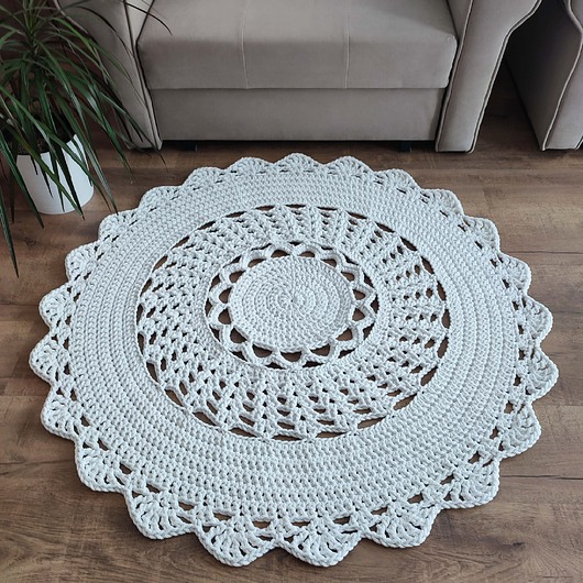 dywany Dywan szydełkowy ze sznurka bawełnianego 110cm