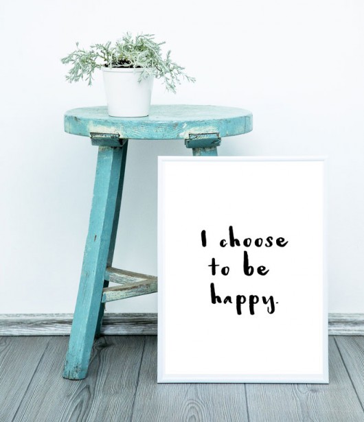 I choose to be happy - B2 - plakat typograficzny PLAKATY GEOMETRYCZNE