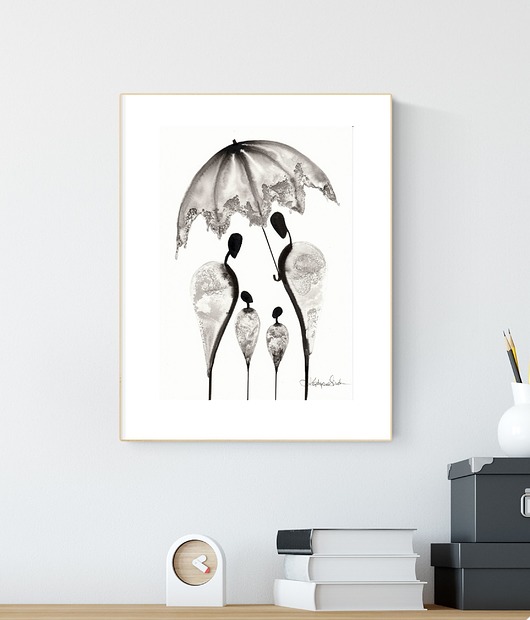 grafika A4 wykonana ręcznie, abstrakcja, Krystyna Siwek Art
