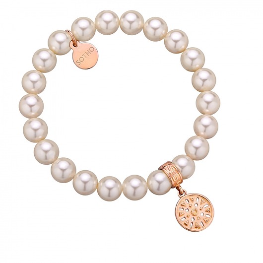 Kremowa bransoletka z pereł kryształ SWAROVSKI® CRYSTAL SOTHO