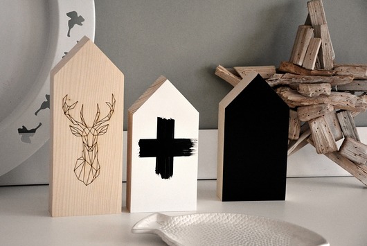 Domki drewniane dekoracje w stylu skandynawskim Wooden Love