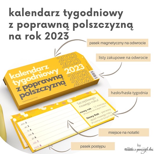 kalendarze i plannery Kalendarz tygodniowy z poprawną polszczyzną