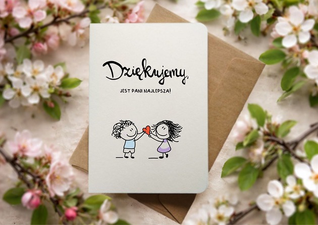 kartki okolicznościowe - wydruki Kartka z podziękowaniem dla Nauczycielki