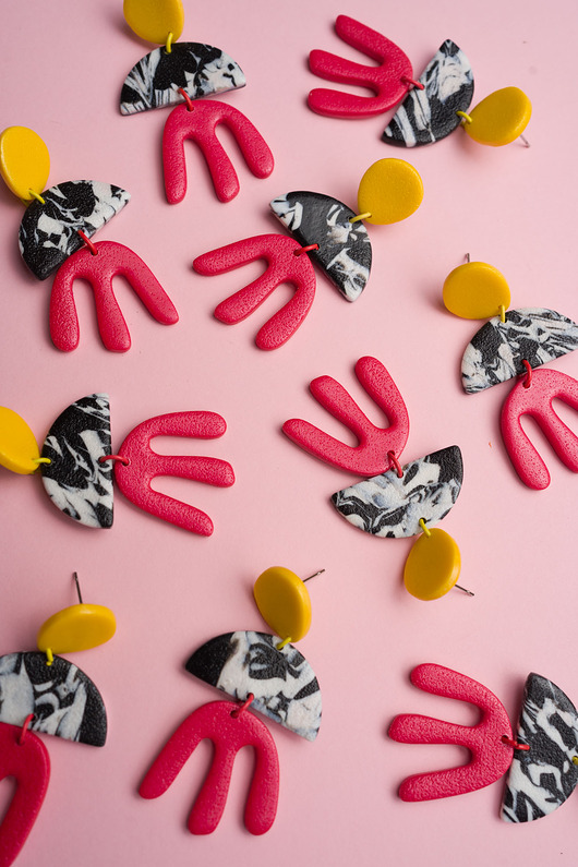 kolczyki z masy plastycznej Wiszące kolczyki Henri Matisse