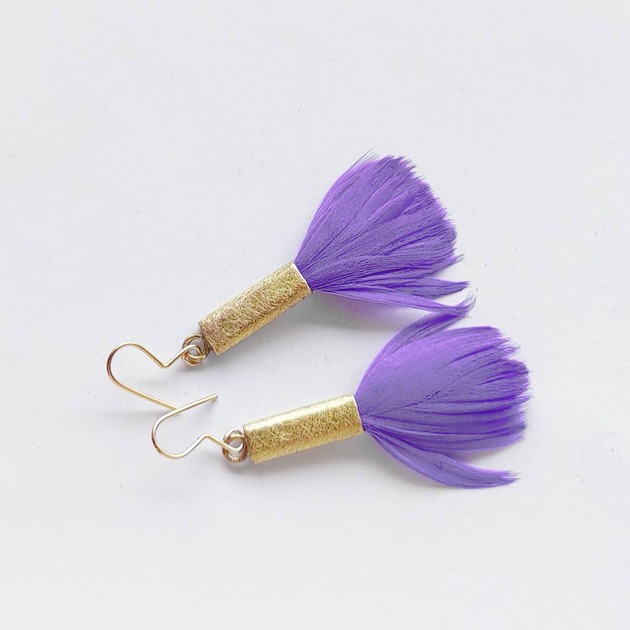 kolczyki z piórami PIÓRKO kolczyki