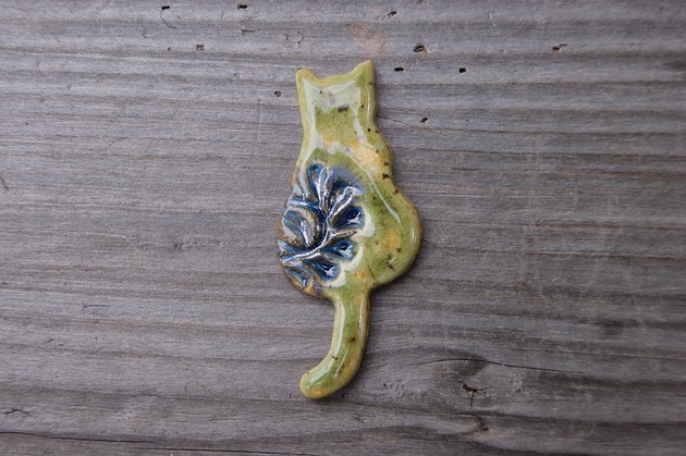magnesy Ceramiczny magnes kot zielony