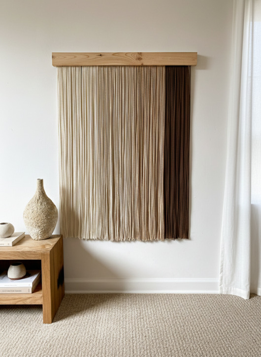 makramy Minimalistyczna nowoczesna cieniowana makrama boho XXL