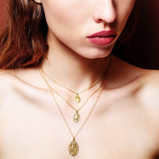 Naszyjnik z medalikiem - srebro 925 pozłacane Coccola JEWELLERY