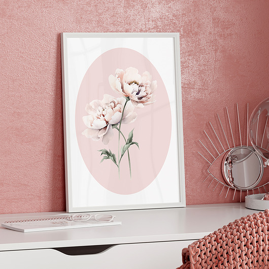 obrazy Różowe Piwonie - grafika botaniczna