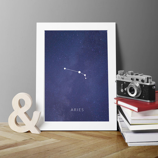 BARAN - znak zodiaku - A3 - plakat typograficzny PLAKATY GEOMETRYCZNE
