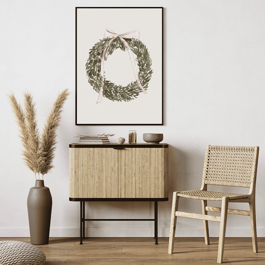 plakaty Plakat Swiąteczny Wianek na ścianę A3 Minimalistyczny bożonarodzeniowy
