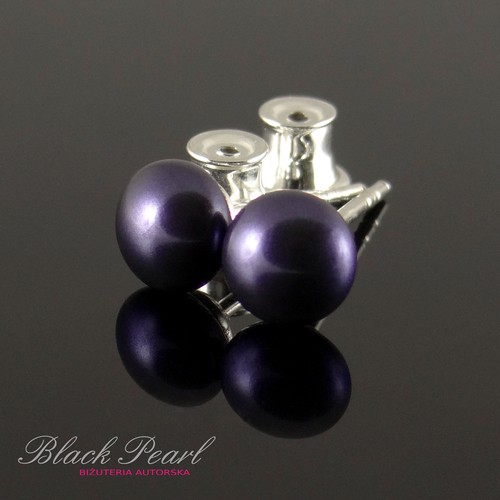 Purple mini - kolczyki Black Pearl
