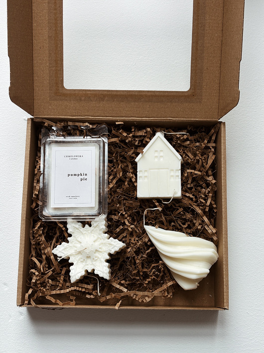 świeczniki i świece Zestaw prezentowy świec i wosku do kominka