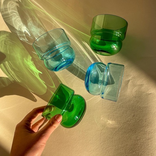 szklanki i kieliszki Zestaw Szklanek  RUNO - 2 SZTUKI (butelkowa zieleń) 220ml