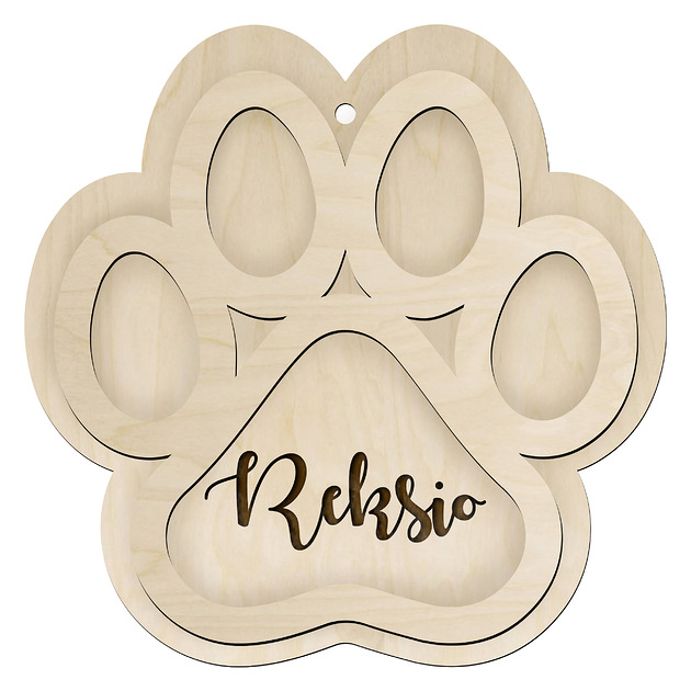 ozdoby choinkowe Zawieszka do Obroży Psia Łapka Personalizowana Bombka Drewniana na Choinkę