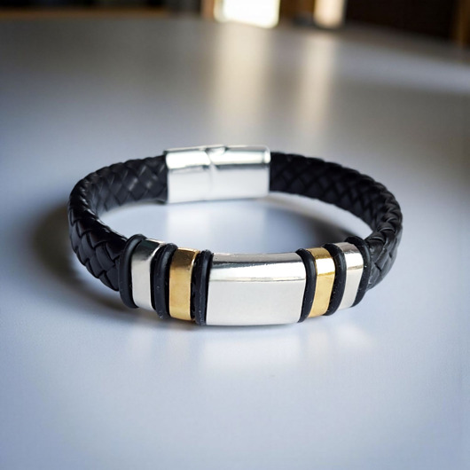 biżuteria męska Męska bransoletka z ekoskóry
