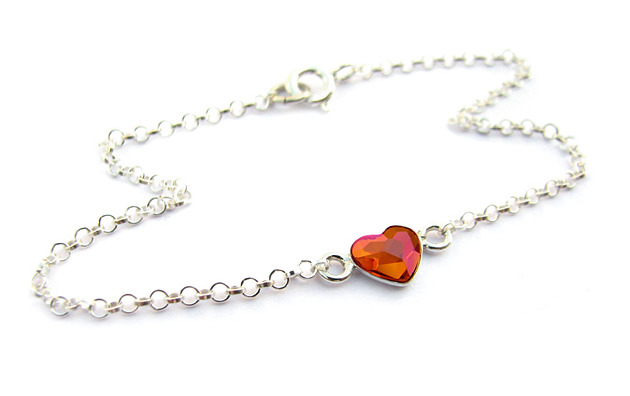 bransoletki srebrne Bransoletka -  Serduszko z pomarańczy