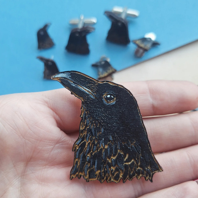 broszki Kruk malowany