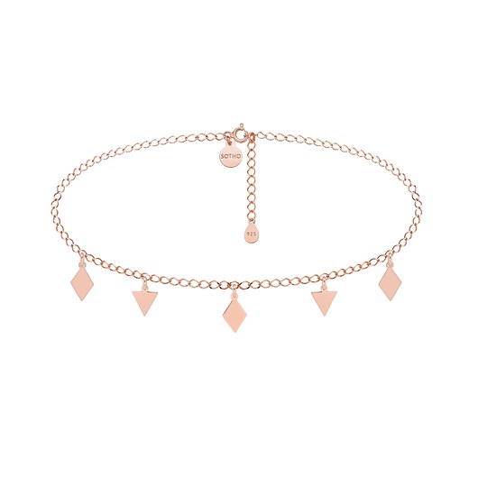 Choker z różowego złota trójkąty romby SOTHO