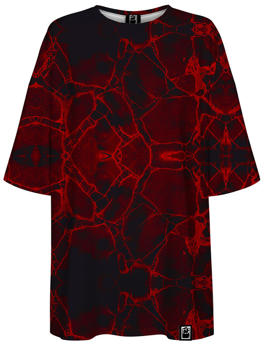 t-shirt damskie DR.CROW T-shirt Damski Oversize Marble Dark