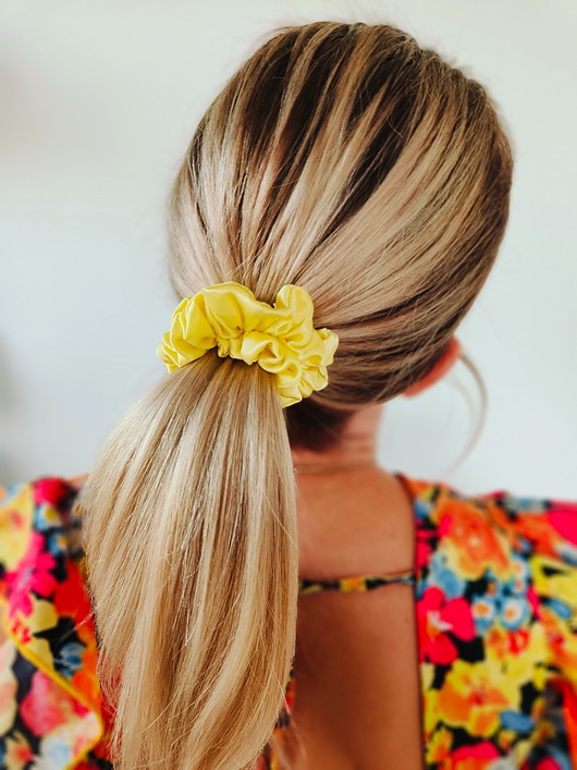 gumki do włosów Gumka jedwabna, scrunchie, frotka lemon aura MIDI